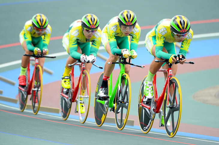 インターハイ開幕 4kmチームパーシュートで捧生昇陽と岐阜第一が大会 